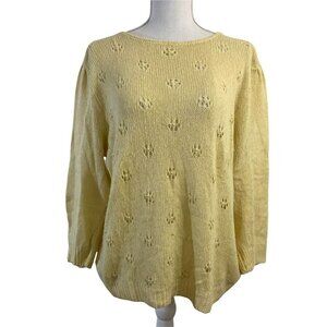 Special Events Vintage Light Yellow Sweater Silk Angora Wool Size 18W Beaded Top